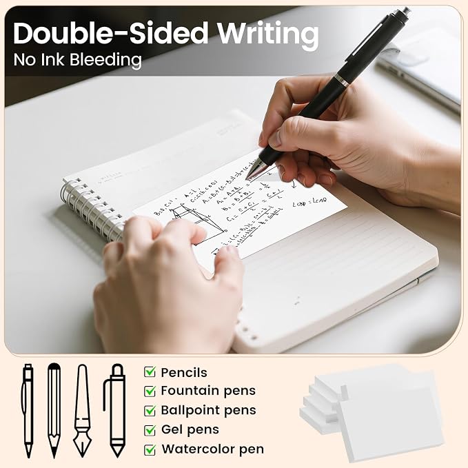 Index Cards 3x5 Inch, Flash Cards, Blank White Note Cards Paper - Image 7