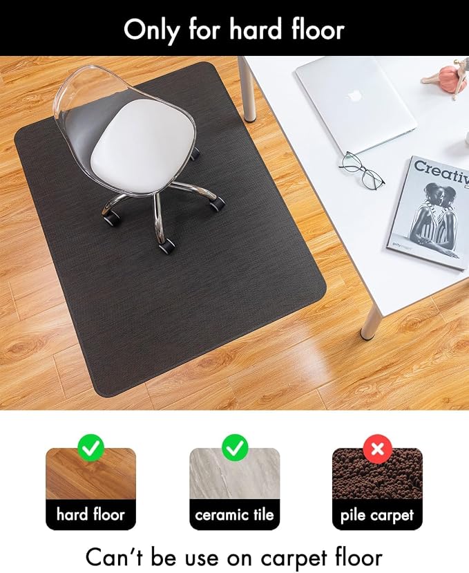BARoyal Office Chair Mat for Hardwood Floor Under Desk Computer Rolling Chair - Image 4