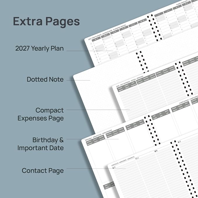 POPRUN 2027 Daily Planner One Page Per Day, Large 8.5" x 12", Calendar Book - Image 5