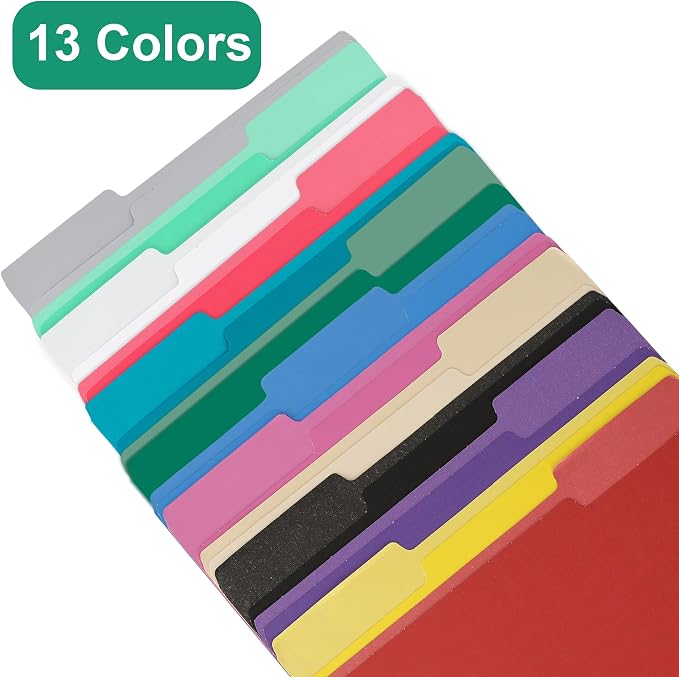 pmybupo File Folders 18 Pack 8.5x11 Inch, 1/3 Cut Tab Colored File Folders - Image 6