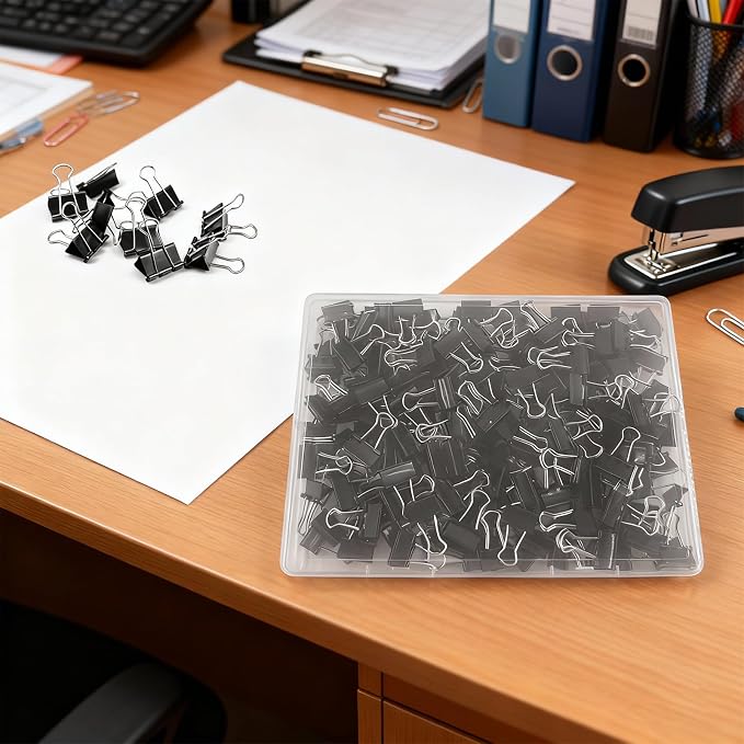120 Pcs Small Binder Clips Black, 0.75in/19mm Mini Binder Paper Clips, Paper - Image 2