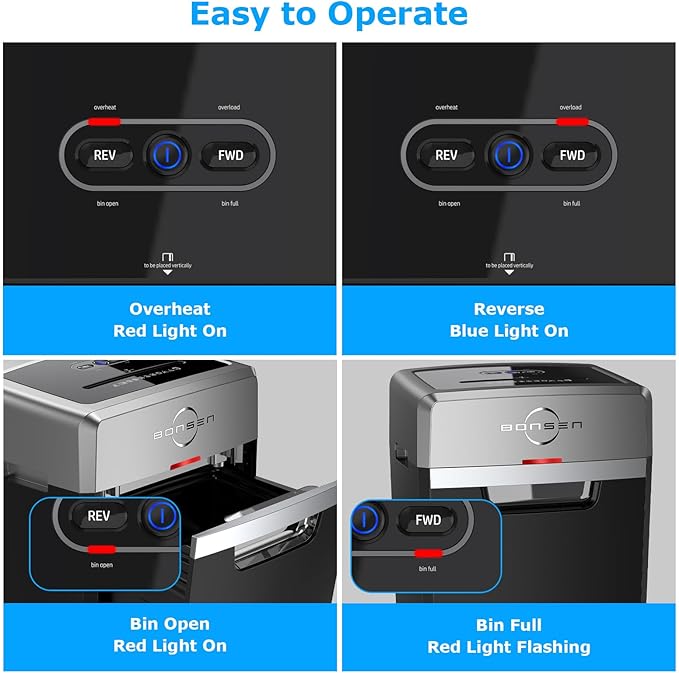 BONSEN Heavy Duty Paper Shredder, 24-Sheet Cross-Cut Shredder, 40-Min Continuous Running Time, Commercial Grade Shredder for Office, 9-Gallon Big Basket, 55dB Super Quiet, P-4 High Security (S3105)-DeskLoop Office