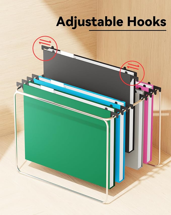 Ansook Letter Size Hanging File Folders, 12 Pack Extra Capacity File Folders - Image 5