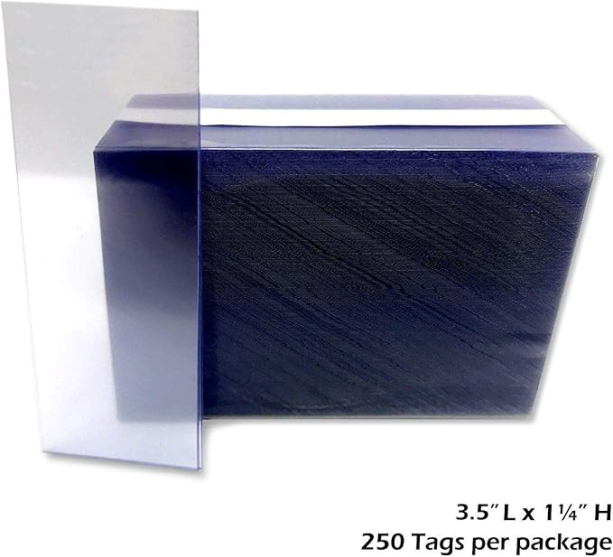 1.25" x 3.5" Clear Plastic Tags, Shelf Label Holders, 2000 Pack - Image 2