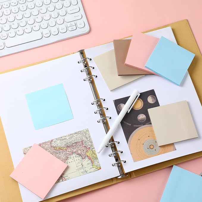 Thenshop 12 Pads Earth Tone Sticky Notes 3''x3'', Self Stick Notes Pads Earth - Image 3