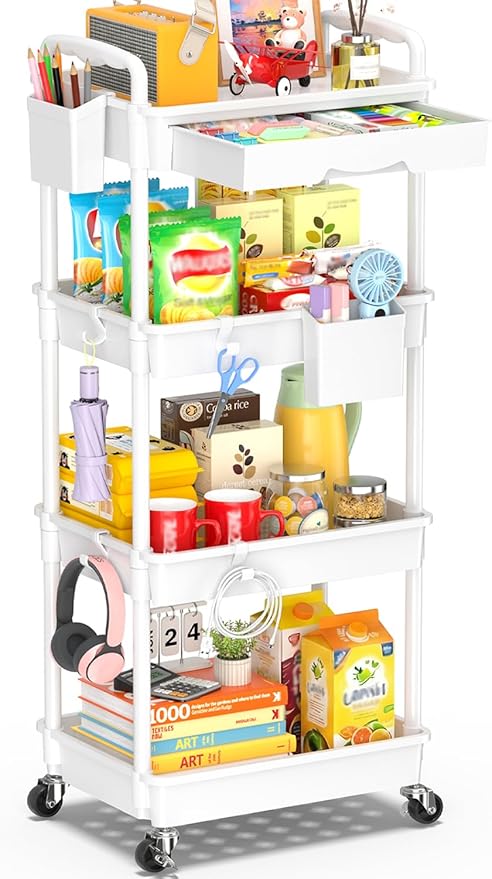 SUNALLY 4 Tier Rolling Utility Cart by SUNALLY