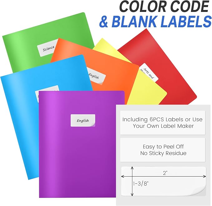 Sooez 3-Pack 2-Pocket Heavy Duty Plastic Folders - Image 2