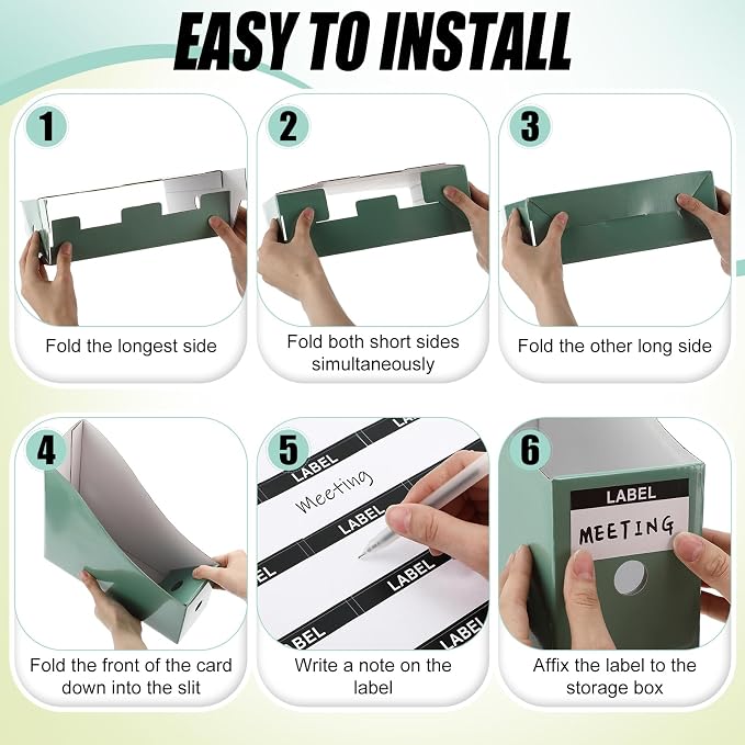 Thenshop 24 Pcs Cardboard Magazine File Holder Organizer, Desk File Organizer - Image 4