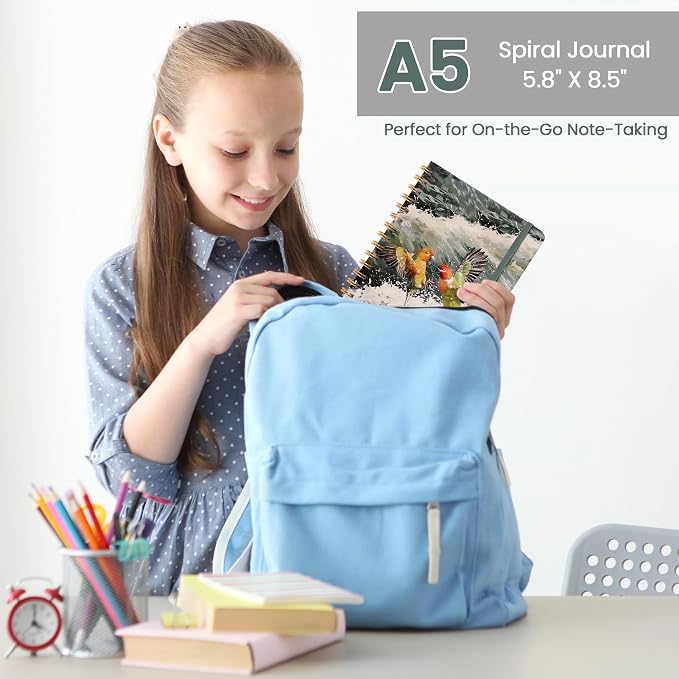 CICPAP Lined Spiral Journal Notebook, A5 College Ruled Notebook - Image 6