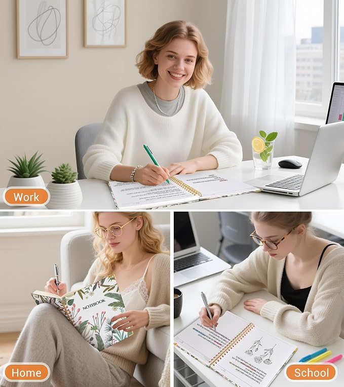 Lined Spiral Notebook Journal for Women, 150 Pages Aesthetic Notebooks 5.75” x - Image 7