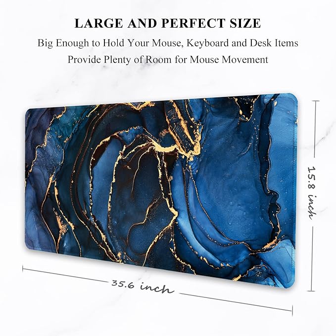 Auhoahsil Large Mouse Pad, XXL Desk Pad, Extened 35" x 15", Non-Slip Rubber Base - Image 2