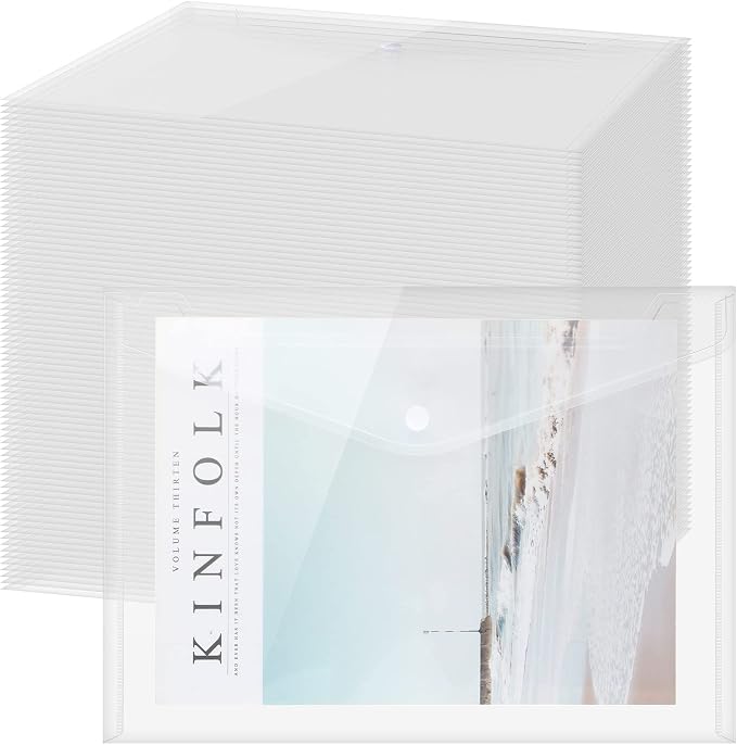 Zhehao 100 Pcs Clear Plastic Envelopes File Folders by Zhehao