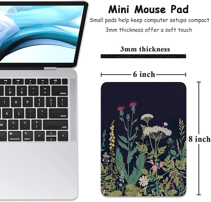 Dapesuom Small Mouse Pad, 6 x 8 Inch Thick Rubber Premium-Textured Non-Slip - Image 2