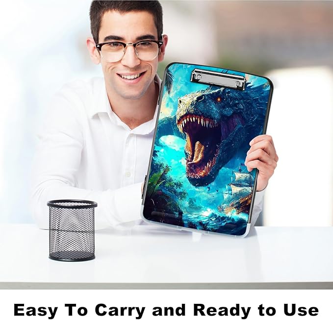 Ocean Dragon A4 Clipboard with Storage Pen Holder, Clipboards Organizer Nursing - Image 6
