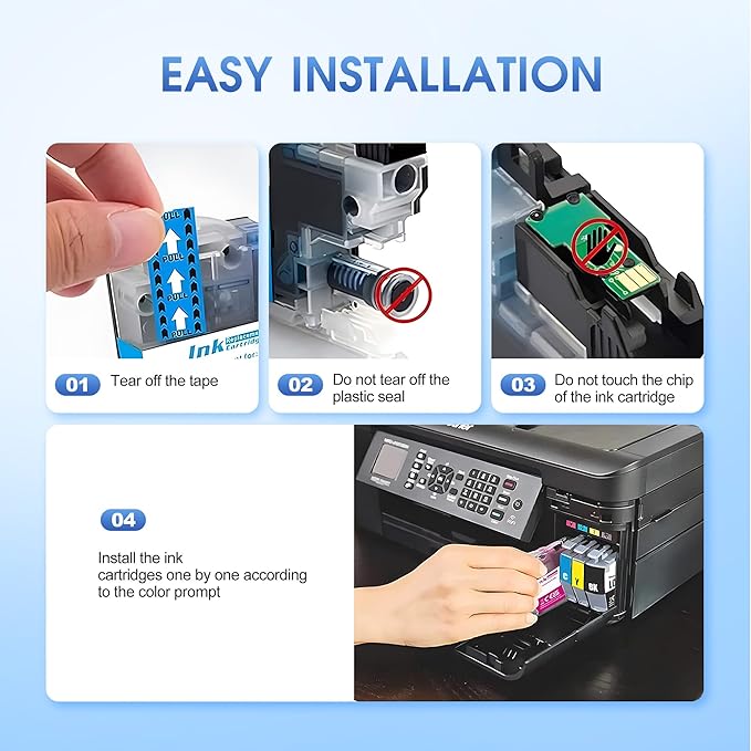 LC406 Ink Cartridges for Brother Printer for Brother LC406 LC406XL Ink Cartridge Work for MFC-J4535DW MFC-J4345DW MFC-J4335DW MFC-J5855DW MFC-J5955DW MFC-J6555DW MFC-J6955DW Printer (4 Pack)-DeskLoop Office