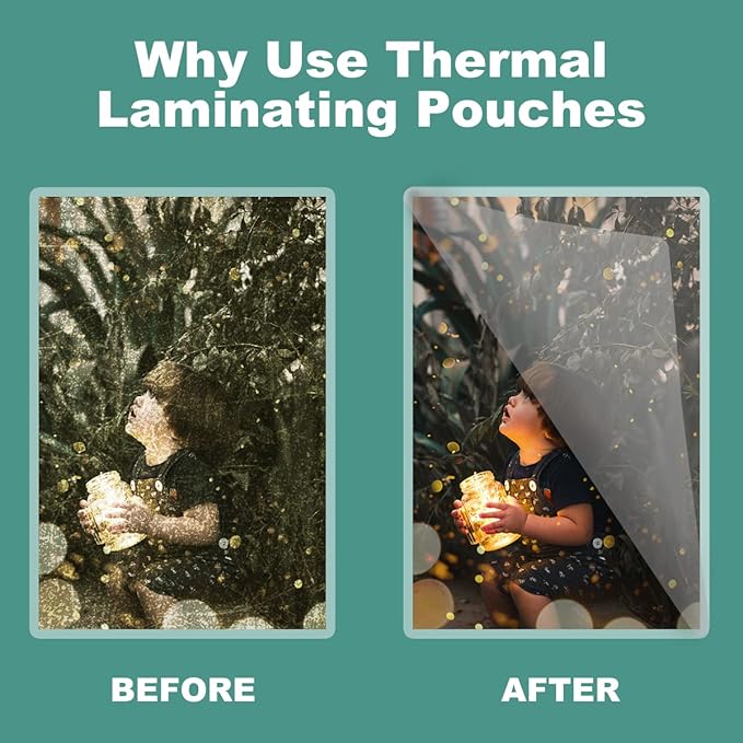 3 mil Thermal Laminating Pouches (500 Pack), BESTEASY Clear 9 x 11.5 Inch Laminating Sheet Paper for Laminator, Holds 8.5 x 11 Inch Letter Size Sheets-DeskLoop Office