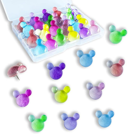 24 Pcs Thumb Tacks, Cute Push Pins, Colorful Decorative Pins, Mouse Tacks by Tandarui