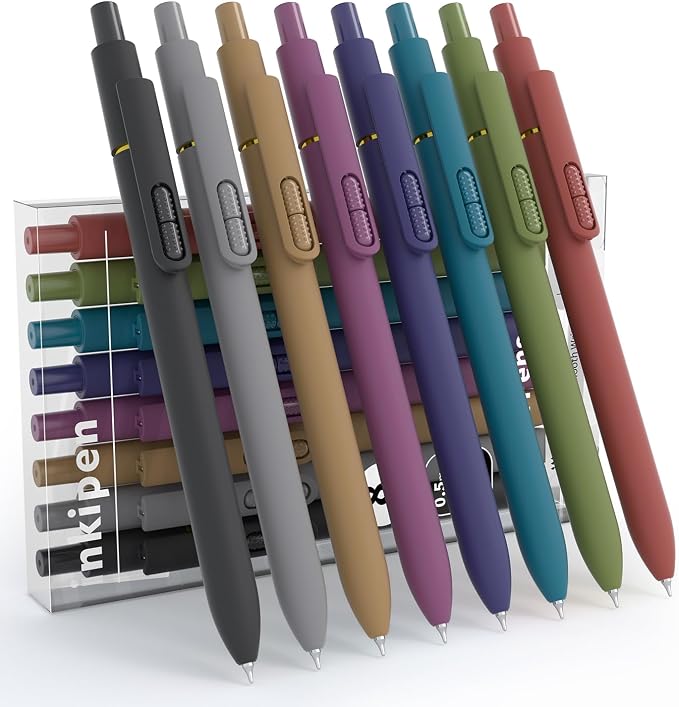 inkipen- 8 Pack Pens, Gel pens Black Ink, Fine Point, Quick-Drying Smooth by Unknown