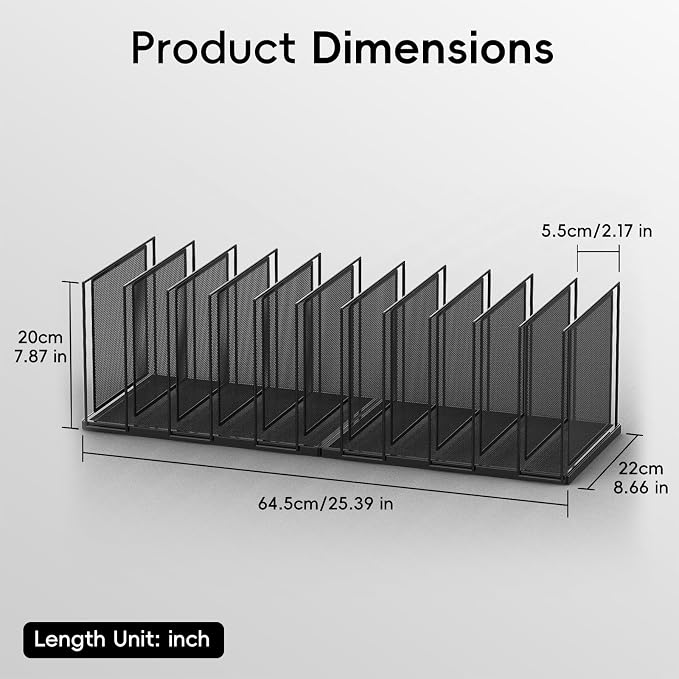 File Organizer for Desk, 11-Section Vertical File Sorter, Paper Holder - Image 2
