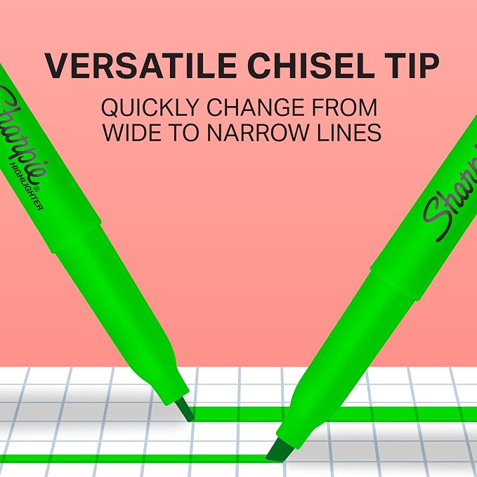 Sharpie Pocket Highlighters, Chisel Tip, Quick Dry, Note-Taking, Student & - Image 3