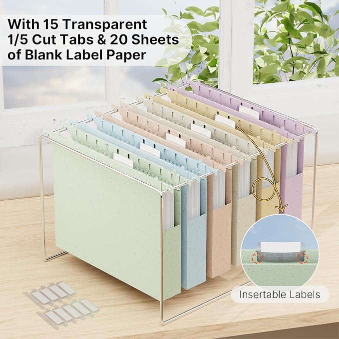 XINGIA Hanging File Folders Letter Size, Heavy Duty 1" Expanding Hanging File - Image 5