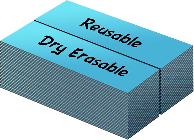 LLPT Dry Erase Magnetic Labels 1" x 3" 50 Packs Blue | Reusable Blank Writable by LLPT-AllAboutAdhesiveTapes