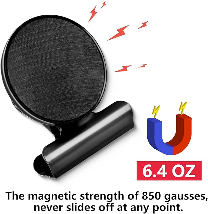 VNDUEEY 20 Pack Black Magnetic Clips for Refrigerator, Strong Fridge Magnets Magnet Clips Whiteboard Magnets?Magnetic Clips for Locker Office Home School-DeskLoop Office