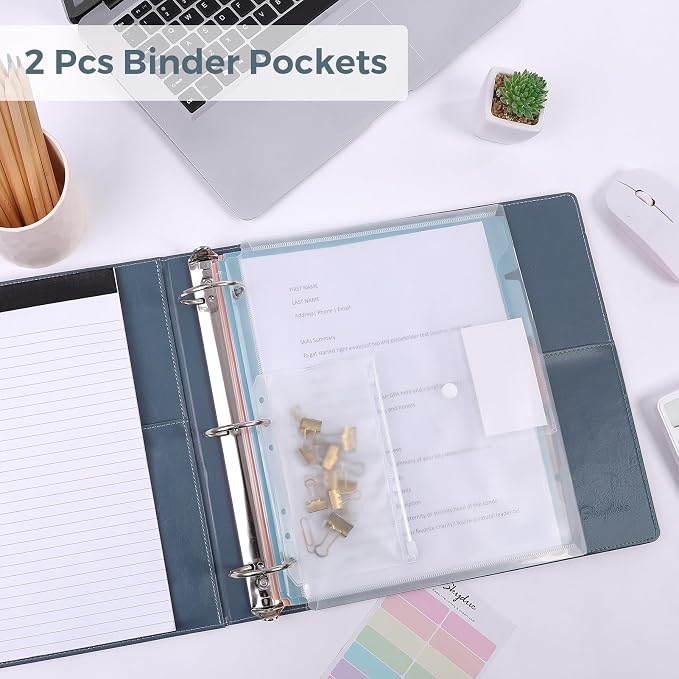 SKYDUE 3 Ring Binder with Clipboard, 2 Inch Heavy Duty Binder, PU Clipboard - Image 2
