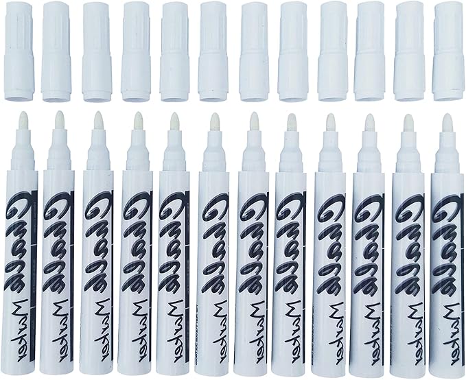 Volcanics White Liquid Chalk Markers 36 Pack Chalk Pens for Blackboard, Chalkboard, Windows, Glass, LED Board, Bistro Signs – Erasable Water-Based Ink Ideal for Teachers, Artists & DIY Projects-DeskLoop Office