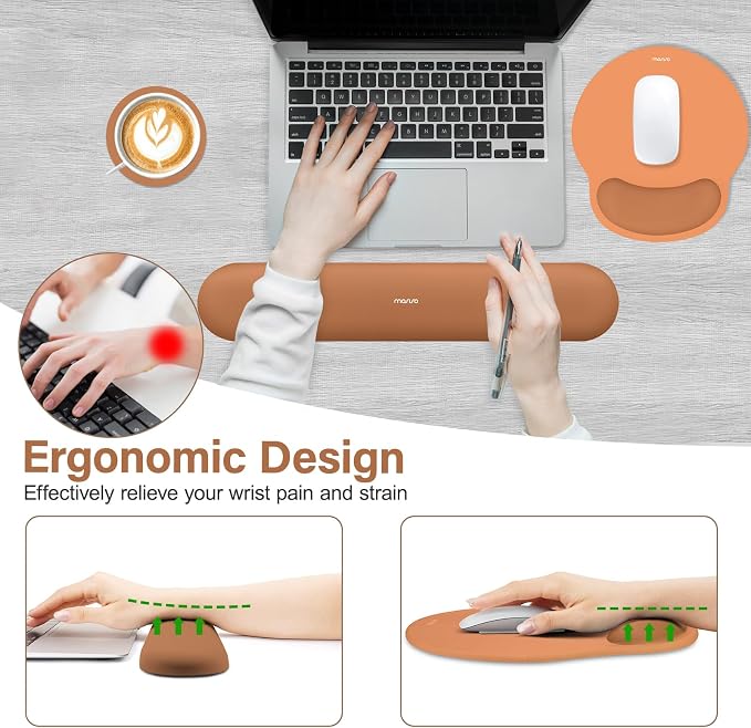 MOSISO Wrist Rest Support for Mouse Pad&Keyboard Set, Circle Curved Ergonomic - Image 3