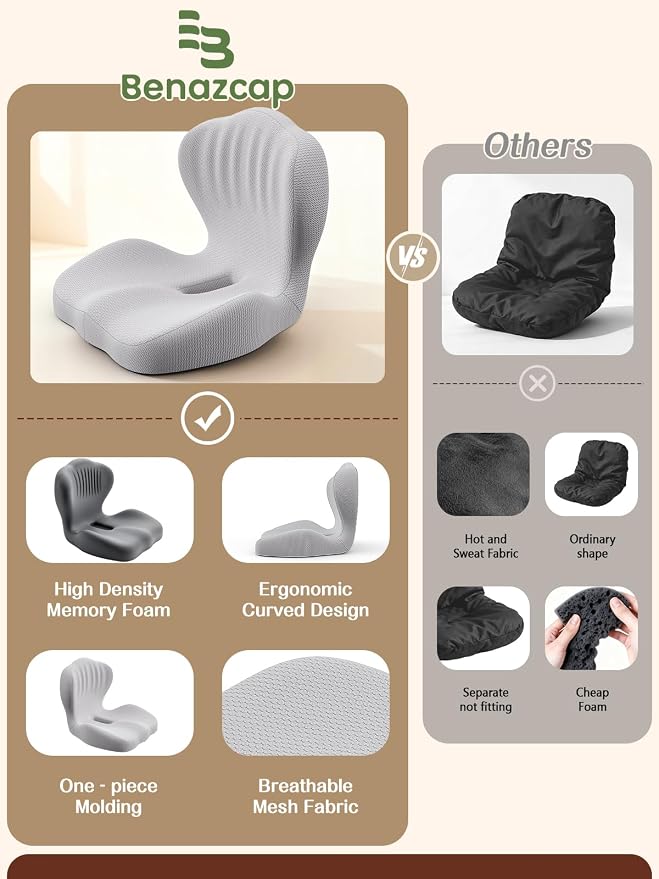 Benazcap Memory Foam Seat Cushion - Image 7