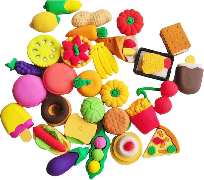46PCS Mini Cute Fun 3D Erasers for Kids Bulk, Back to School Party Gifts by Jsehchya