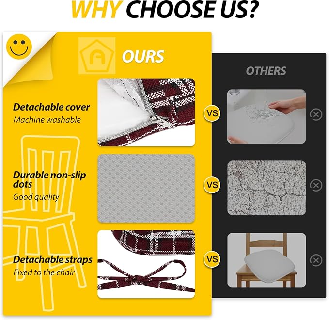 AAAAAcessories D-Shaped Chair Cushions, Machine-Washable Cover - Image 9