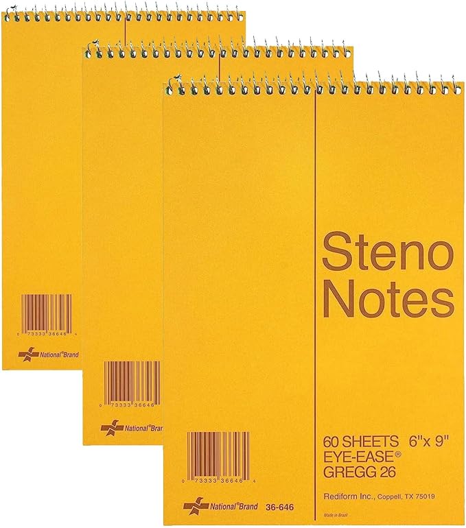 Rediform National Steno Notebook, Gregg-Ruled by National