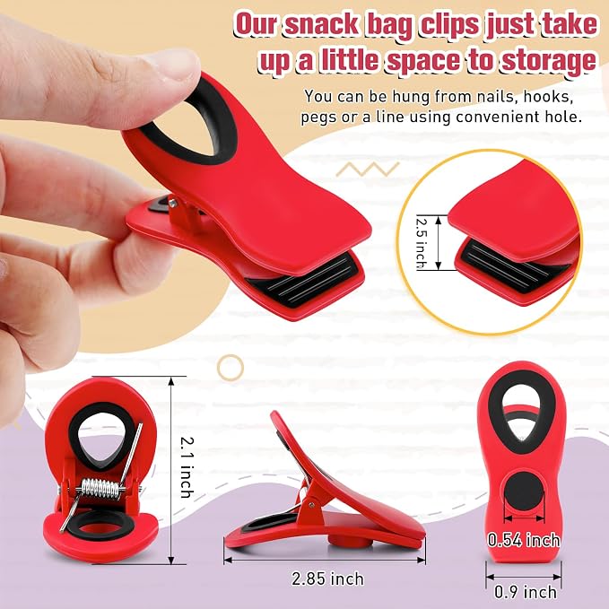 FINDMAG Chip Clips, Bag Clips, 12 Pack Plastic Clip - Image 3