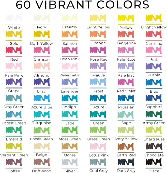 Artecho Acrylic Paint Markers 60 Colors, Acrylic Paint Pens - Image 2
