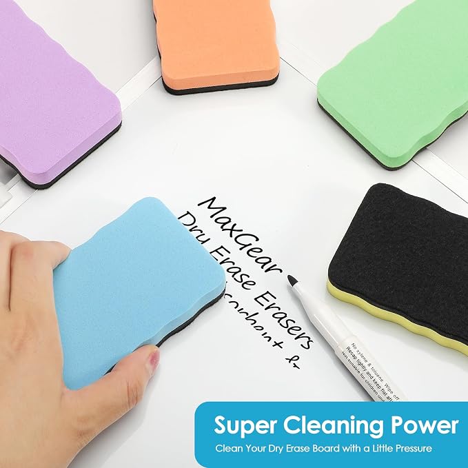 MaxGear Dry Erase Board Erasers, Classroom and Chalkboard Use, Teacher Supplies - Image 2
