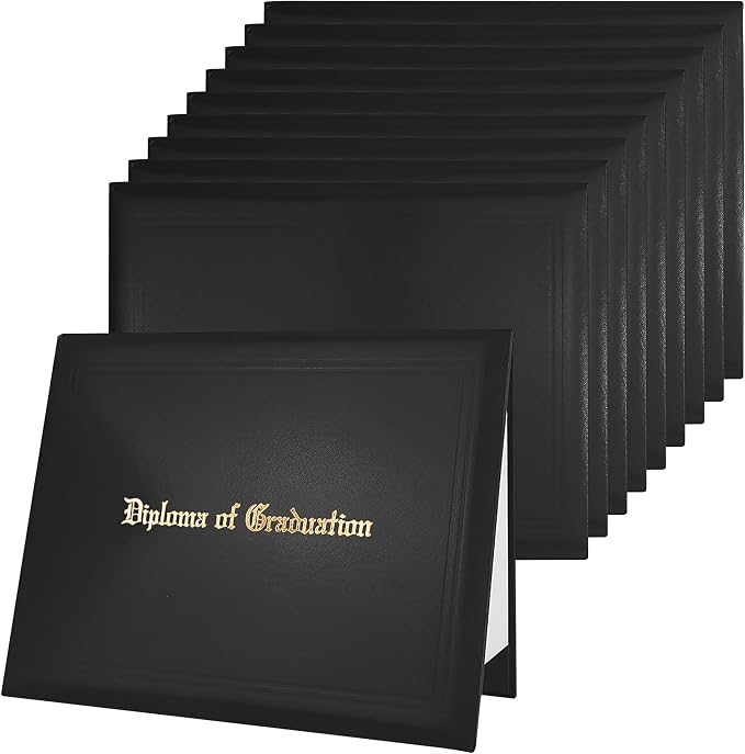 GraduatePro 10 Pack Imprinted Diploma Cover 8.5x11, Graduation Certificate by GraduatePro%C2%AE