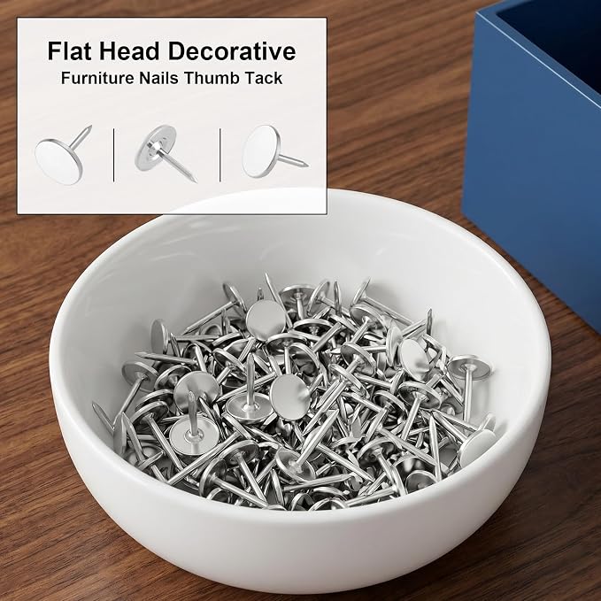 120pcs Metal Thumb Tacks, Heavy Duty Round Head Push Pins, Upholstery Tacks - Image 3