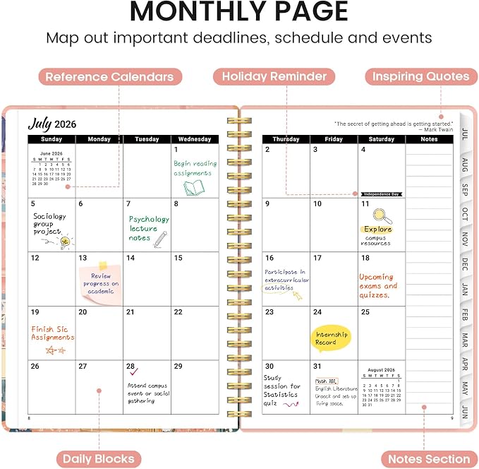 Planner 2026-2027, Academic Monthly and Weekly Calendar Planner - Image 2