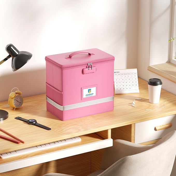 Fireproof File Box with Lock, Document Box Storage Organizer, Suitable - Image 5
