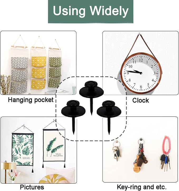 50 PCS Push Pins Picture Hangers Wall Hooks, Double Headed Thumb Tacks - Image 2