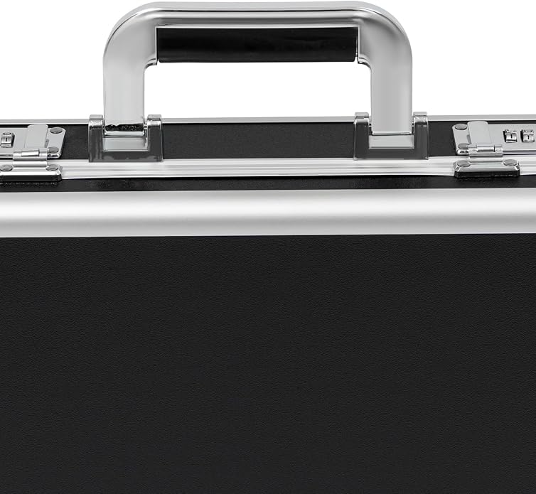 Locking Briefcase, Metal Briefcase w/Strap, Hard Aluminum Carrying Case - Image 6