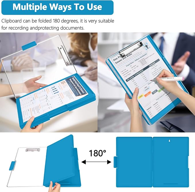 SFLHHDM Clipboard with Storage, Heavy Duty Clip Boards 8.5x11 with 2 Storage - Image 4