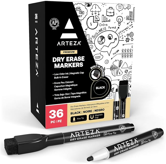 ARTEZA Black Dry Erase Markers by ARTEZA