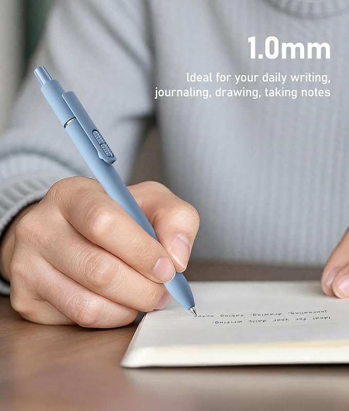 16 Pack Morandi Black Ballpoint Pens 1.0mm Fidget Pens - Image 6