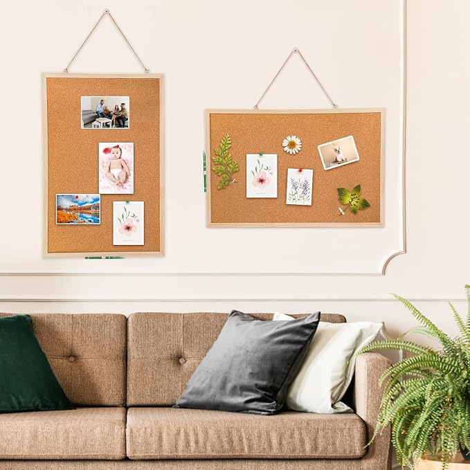 Lyellfe 3 Pack Cork Boards for Walls, Push Pins, Thick Notice Board for Office - Image 6