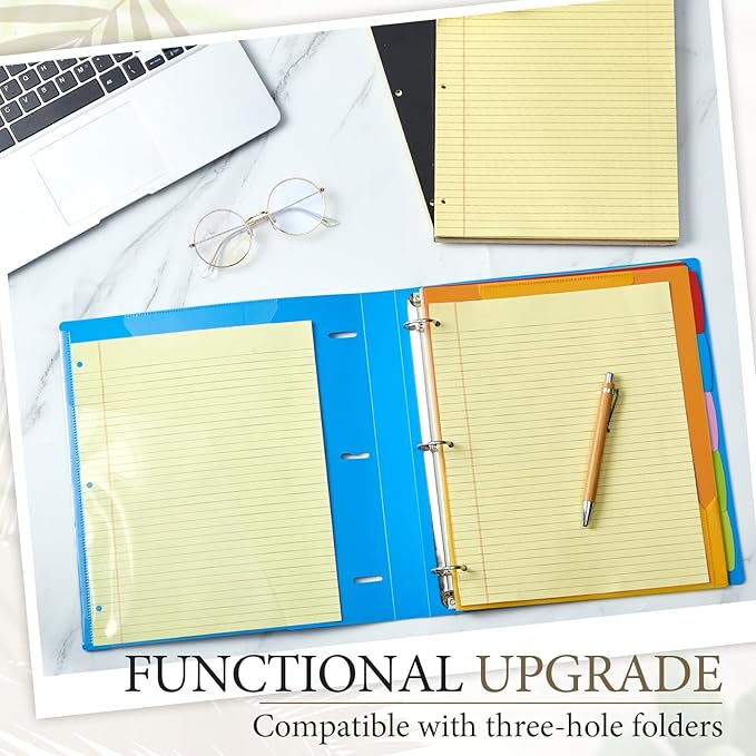 10 Packs 8.5" x 11" Top Spiral Notebook with 3 Hole Punched Legal Pads College Ruled Notepad 50 Sheets Hard Cardboard Paper Wirebound Notepad for Office School Business (Yellow)-DeskLoop Office