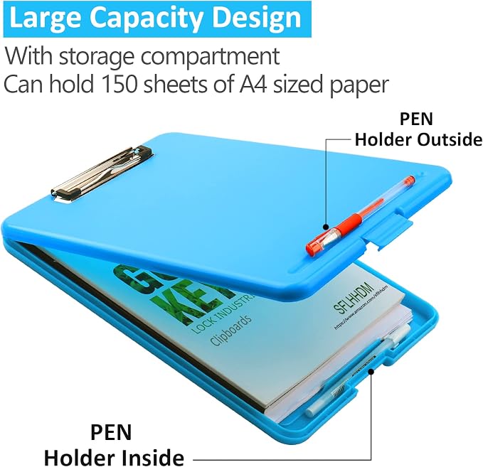 Clipboard with Storage, Storage Clipboard with Clip, Clipboards Foldable - Image 2