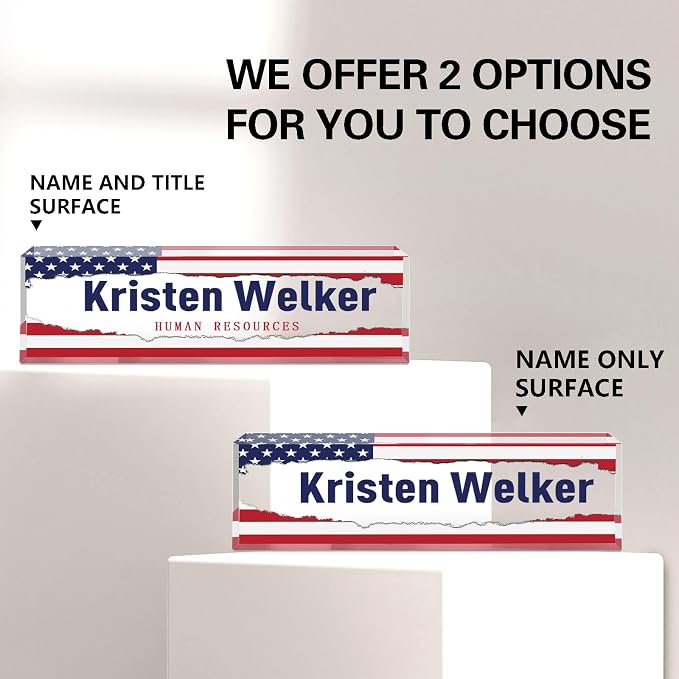 Custom Flag Name Plate for Desk, Desk Name Plate Personalized, Office Decor for - Image 2
